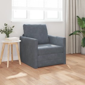 vidaXL Καναπές-κρεβάτι Σκούρο γκρι 74 x 77 x 81 εκ. Βελούδο