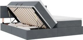 vidaXL Κρεβάτι Αποθήκης με κεφαλάρι 2 τεμ. Σκούρο Γκρι