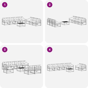 vidaXL Σειρά Καναπέ Εξωτερικού με μαξιλάρι 7 pcs Λευκό και Μπεζ