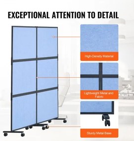 VEVOR Acoustic Room Divider Partition Panel Privacy Screen 2 Pack Indigo Blue