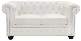 ΚΑΝΑΠΕΣ 2ΘΕΣΙΟΣ T.CHESTERFIELD HM3010.02 ΤΕΧΝΟΔΕΡΜΑ ΛΕΥΚΟ ΜΑΤ 155x90x73 εκ.