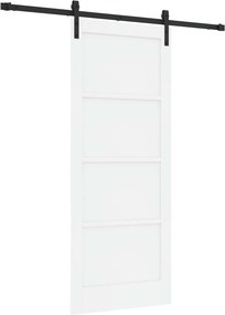 vidaXL Συρόμενη Πόρτα 83 x 202 εκ. Επεξεργασμένο Ξύλο Λευκό και Μαύρο