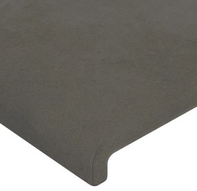 Κεφαλάρι με Πτερύγια Σκούρο Γκρι 163x16x118/128 εκ. Βελούδινο - Γκρι