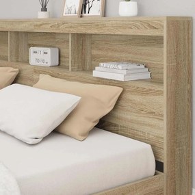 vidaXL Κεφαλάρι Αποθήκης με ράφι Δρύς Sonoma 200 cm Επεξεργασμένο ξύλο