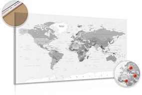Εικόνα σε έναν κλασικό ασπρόμαυρο χάρτη από φελλό - 120x80  wooden