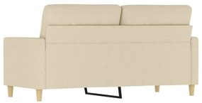 vidaXL Καναπές Διθέσιος Κρεμ 140 εκ. Υφασμάτινος