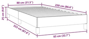 ΠΛΑΙΣΙΟ ΚΡΕΒΑΤΙΟΥ ΧΩΡΙΣ ΣΤΡΩΜΑ ΣΚΟΥΡΟ ΓΚΡΙ 80X220 CM ΒΕΛΟΥΔΙΝΟ 4101380