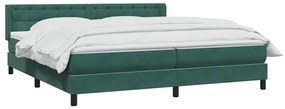 vidaXL Κρεβάτι Boxspring με Στρώμα Σκούρο Πράσινο 200x210εκ. Βελούδινο