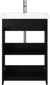 vidaXL Σετ Επίπλων Μπάνιου Μαύρη Δρυς 81 x 40 x 84,5 εκ