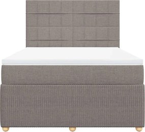 vidaXL Κρεβάτι Boxspring με Στρώμα Taupe 140x190 εκ. Υφασμάτινο