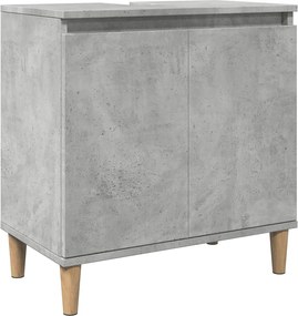 vidaXL Ντουλάπι Νιπτήρα Γκρι Σκυρ. 58x33x60 εκ. Επεξεργασμένο Ξύλο
