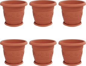 vidaXL Γλάστρες φυτών 6 pcs Κεραμιδί Ø 30 x 25 εκ Πλαστικό