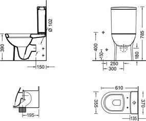 Serel Vela 671200 BTW - Λεκάνη με καζανάκι 61 εκ - Απλό