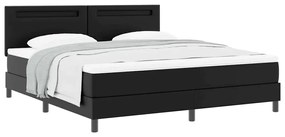 vidaXL Κρεβάτι με Στρώμα με στρώμα Μαύρο 180 x 200 cm Τεχνητό δέρμα