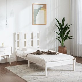 Πλαίσιο Κρεβατιού Λευκό 90 x 190 εκ. Μασίφ Ξύλο Single - Λευκό