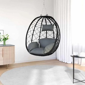 vidaXL Κρεμαστή καρέκλα αυγό Ανθρακί 91,5 x 54,5 x 107 εκ