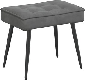 vidaXL Πολυθρόνα Relax Σκούρο Γκρι Βελούδινη με Σκαμπό