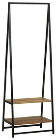 vidaXL Ράφι Ρούχων με ράφι Μαύρο 60 x 45 x 180 εκ. Στερεό Ξύλο Ακακίας