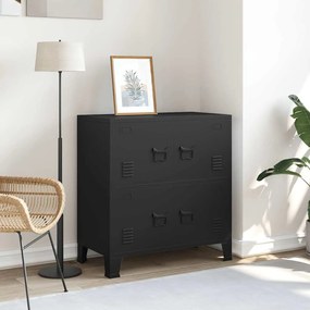 vidaXL Αρχειοθήκη Βιομηχανικού Στιλ Μαύρη 75 x 40 x 80 εκ. Ατσάλινη