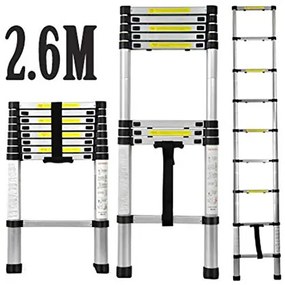 oem Τηλεσκοπική Σκάλα Αλουμινίου 2.6M 9 Σκαλιών
