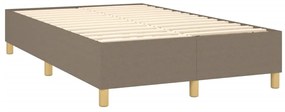 vidaXL Κρεβάτι Boxspring με Στρώμα Taupe 120x200 εκ. Υφασμάτινο