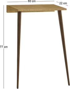 Κονσόλα επιτοίχια Moca Megapap χρώμα sapphire oak 60x22x77εκ.