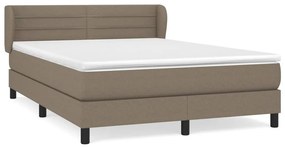 Κρεβάτι Boxspring με Στρώμα Taupe 140x200 εκ. Υφασμάτινο - Μπεζ-Γκρι