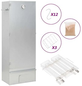 vidaXL Καπνιστήριο Μπάρμπεκιου με Σύστημα Κρύου Καπνού Γαλβαν. Χάλυβας