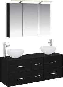vidaXL Σετ Επίπλων Μπάνιου 4 pcs Μαύρη Δρυς