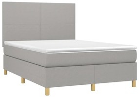 ΚΡΕΒΑΤΙ BOXSPRING ΜΕ ΣΤΡΩΜΑ &amp; LED ΑΝ.ΓΚΡΙ 140X190ΕΚ. ΥΦΑΣΜΑΤΙΝΟ 3135269