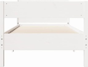 vidaXL Σκελετός Κρεβ. Χωρίς Στρώμα Λευκό 90x190 εκ Μασίφ Πεύκο