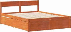 vidaXL Σκελετός Κρεβ. Χωρίς Στρώμα Καφέ Κεριού 160x200 εκ Μασίφ Πεύκο