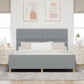 vidaXL Κρεβάτι Φωτεινό Γκρι 180x200 εκ. Ύφασμα