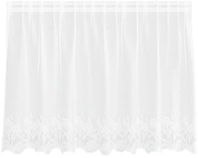 vidaXL Κουρτίνα Δαντέλας με κουρτίνες Floral Λευκό 200 x 100 cm Πολυεστέρας
