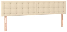 vidaXL Κρεβάτι Boxspring με Στρώμα Κρεμ 200x200 εκ. Υφασμάτινο