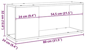 ντουλάπι τηλεόρασης  Παλιό ξύλο 80x24x32cm Κατασκευασμένο ξύλο 856732
