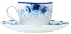 Φλυτζάνι Καφέ 100ml Πορσελάνη με Πιατάκι Estia Home Art Blue Rose 07-16142