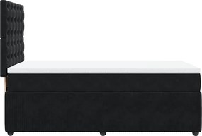 vidaXL Κρεβάτι Boxspring με Στρώμα Μαύρο 90x190 εκ. Βελούδινο
