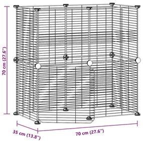 vidaXL Κλουβί Κατοικίδιων με 12 Πάνελ + Πόρτα Μαύρο 35 x 35εκ Ατσάλινο