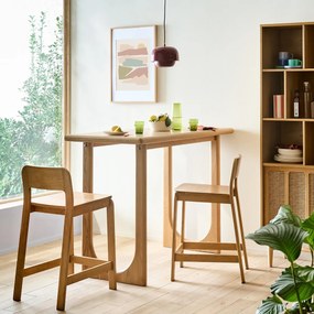 Τραπέζι μπάρ από μασίφ και επενδεδυμένη δρυ, πλάτος 140 εκ., DOUVE