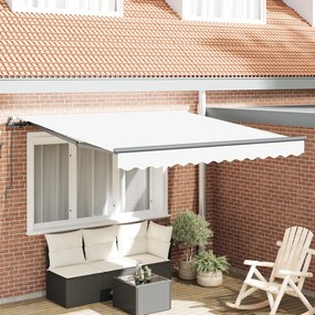 vidaXL Χειροκίνητη Ανασυρόμενη Τέντα Λευκή 350x250 cm