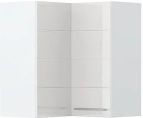 Ντουλάπι κρεμαστό γωνιακό Hudson V7-UG-2K-Λευκό - Λευκό γυαλιστερό - 64.00Χ64.00Χ72.00cm