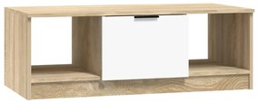 vidaXL Τραπεζάκι Σαλονιού Λευκό &amp; Sonoma Δρυς 102x50x36 εκ. Επεξ. Ξύλο