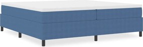 vidaXL Κρεβάτι πλατφόρμα Μπλε 200 x 200 cm ύφασμα