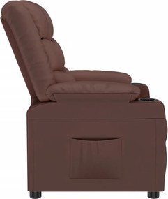 vidaXL Πολυθρόνα Ανακλινόμενη Καφέ από Συνθετικό Δέρμα