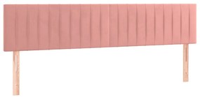 vidaXL Κρεβάτι Boxspring με Στρώμα Ροζ 160x200 εκ. Βελούδινο