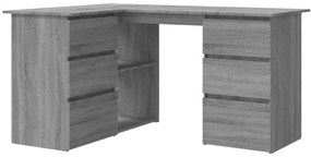 vidaXL Γραφείο Γωνιακό Γκρι Sonoma 145x100x76 εκ. Επεξεργασμένο Ξύλο
