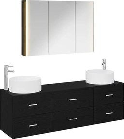 vidaXL Σετ Επίπλων Μπάνιου 4 pcs Μαύρη Δρυς