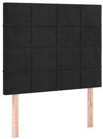 vidaXL Κεφαλάρι Μαύρο Βελούδινο 100x5x118/128 εκ.