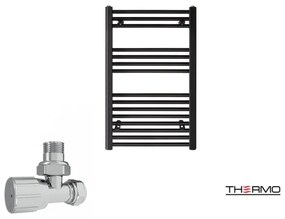 Thermo ALTO Θερμαινόμενη πετσετοκρεμάστρα από Mild Steel με υδραυλική λειτουργία, 80x50cm Black